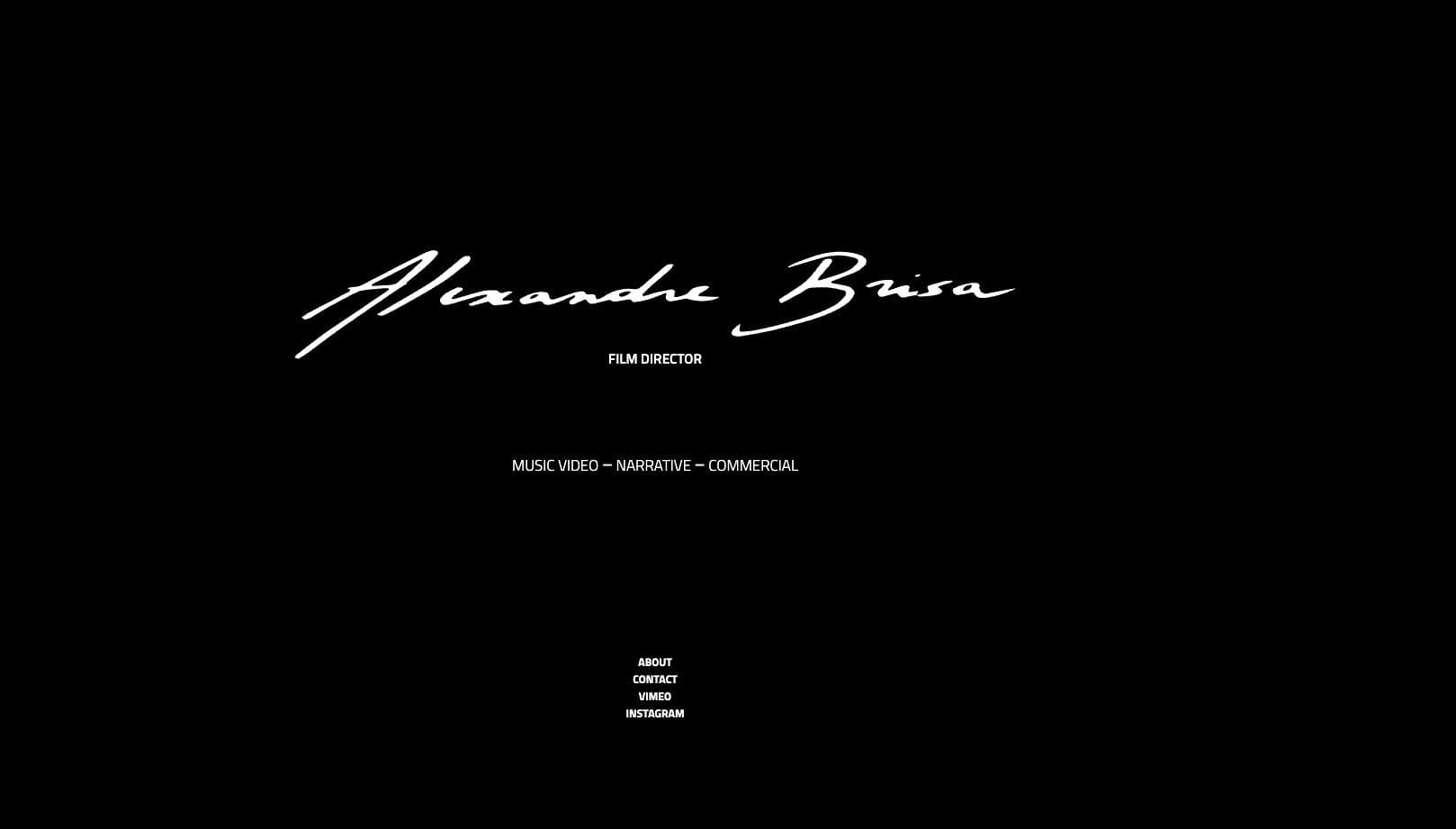 Page d'accueil du site Alexandre Brisa
