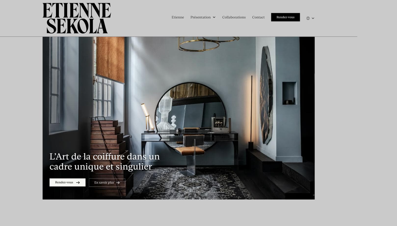 Page d'accueil du site Etienne Sekola